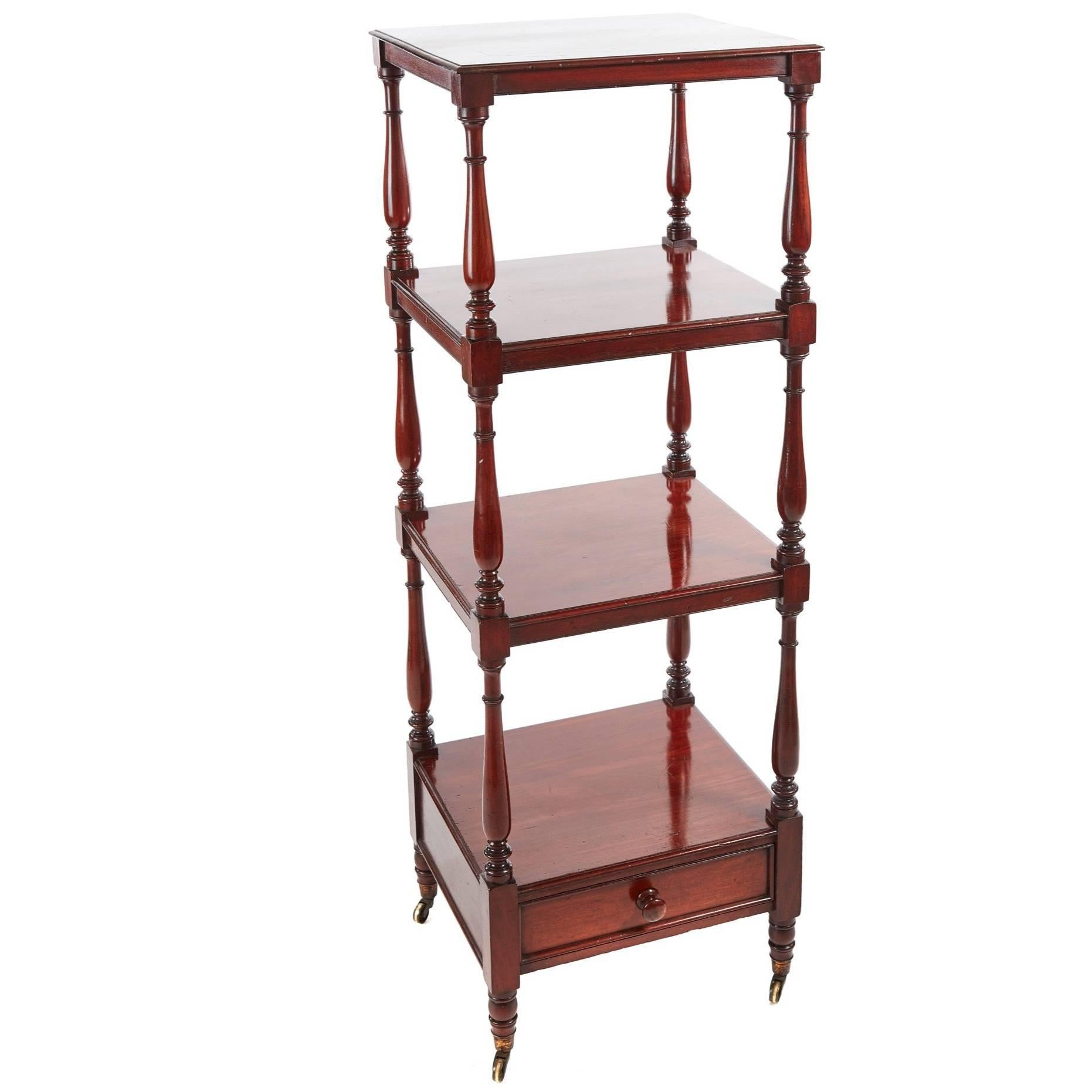 William-IV Mahogany Freestanding Four-Tier Whatnot For Sale