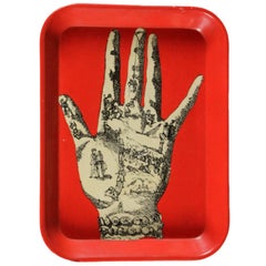 Platter by Piero Fornasetti Plastic Material Skilscreen Vintage Italy, 1960s 6