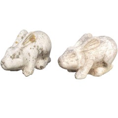 Pair of 20th Century Italian Marble Rabbits