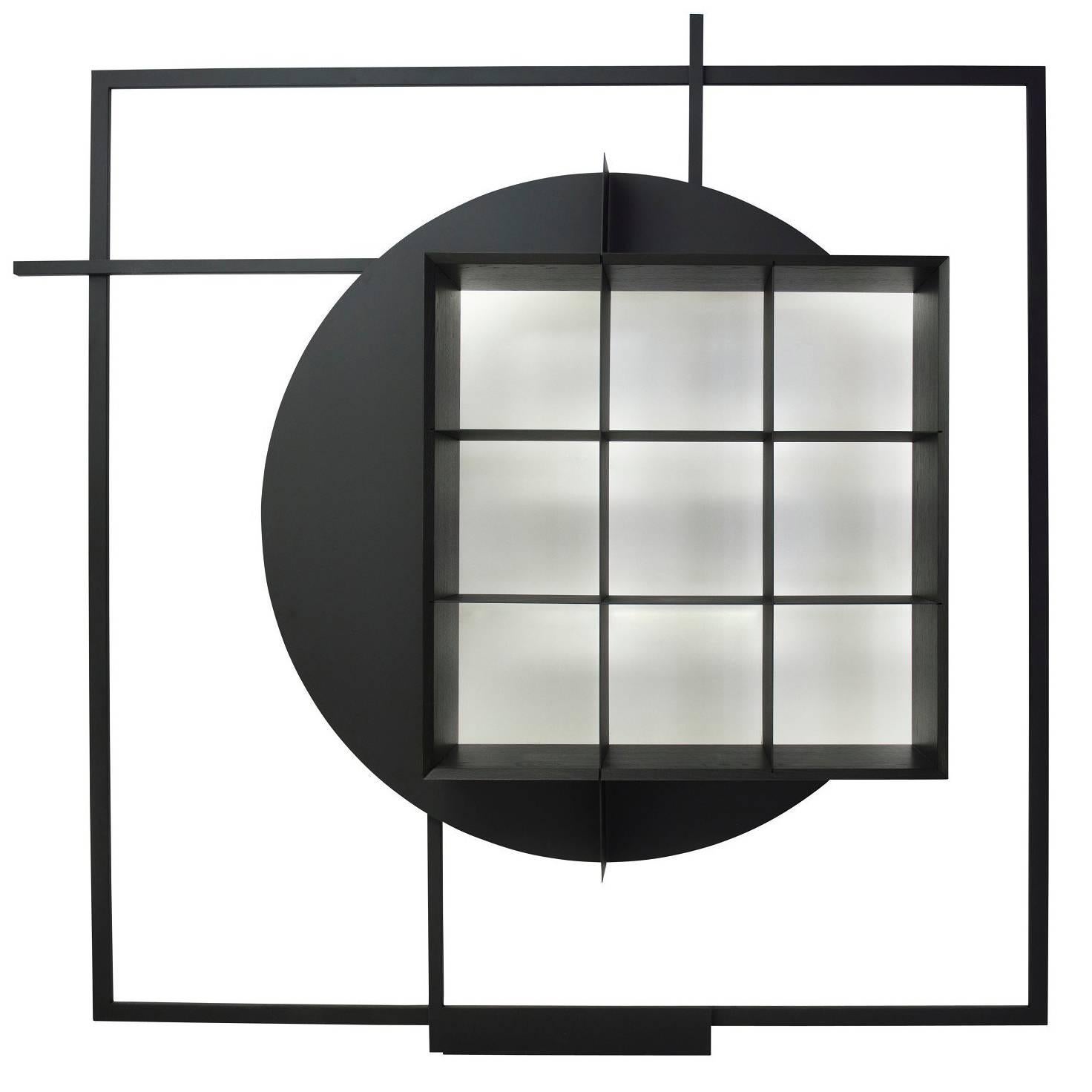 Black Metal  Shelf Object COM:POS:ITION 2.C Contemporary Handcrafted Design For Sale
