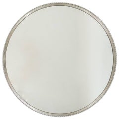 Round Mirror with a Nickel Plated Frame
