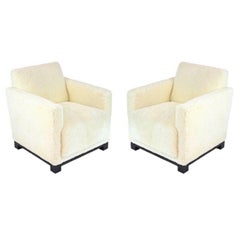 Pair of Jean-Michel Frank-Style Fur Club Chairs