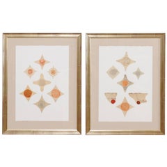 Cornice singola con sigilli originali svedesi del XVIII secolo esposti in modo artistico