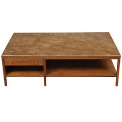 Paul McCobb Leather Top Midcentury Coffee Table