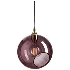 Ballroom Extra Large Purple Pendant with Edge Brass Socket Ceiling Lamp