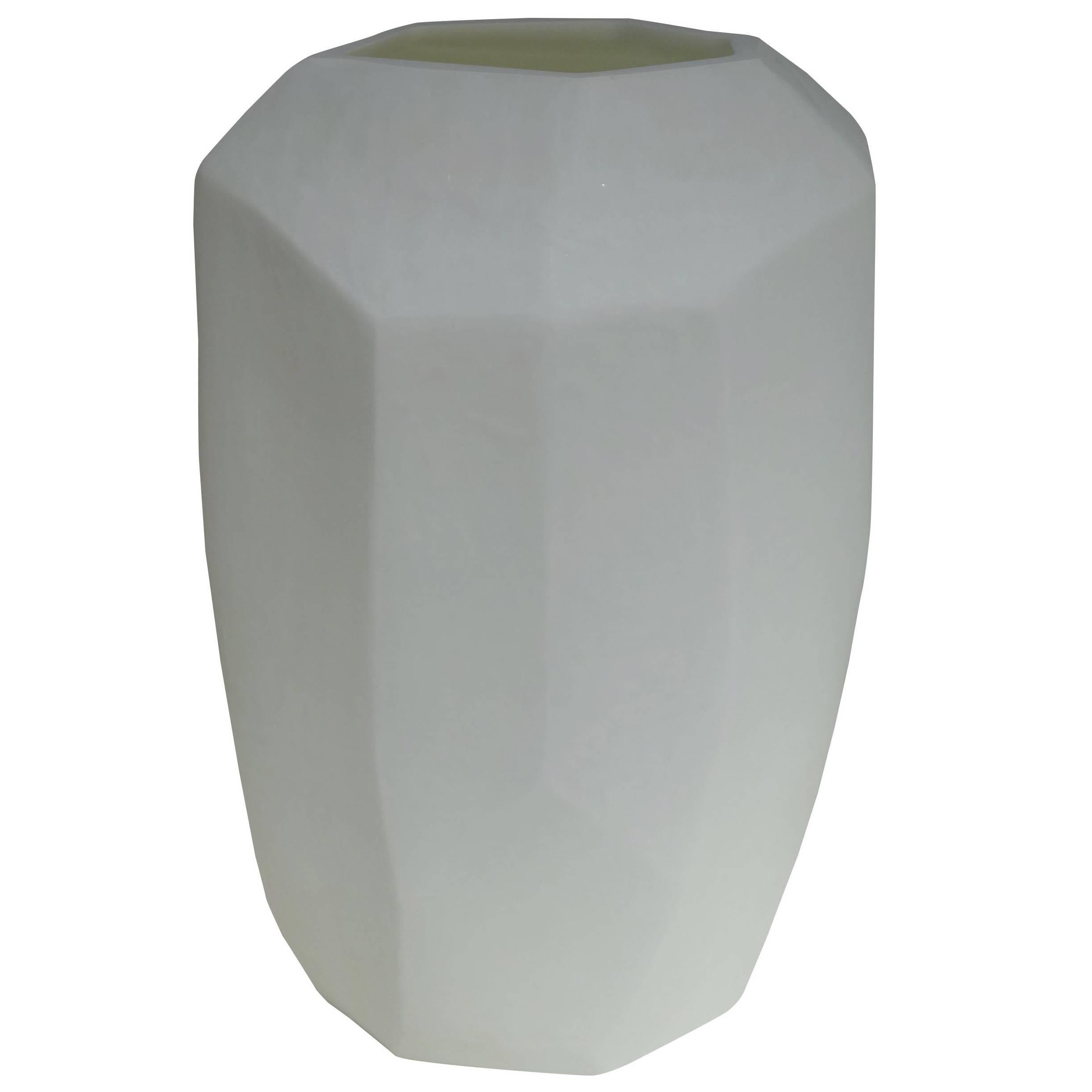 White Cubist Vase, Romania, Contemporary