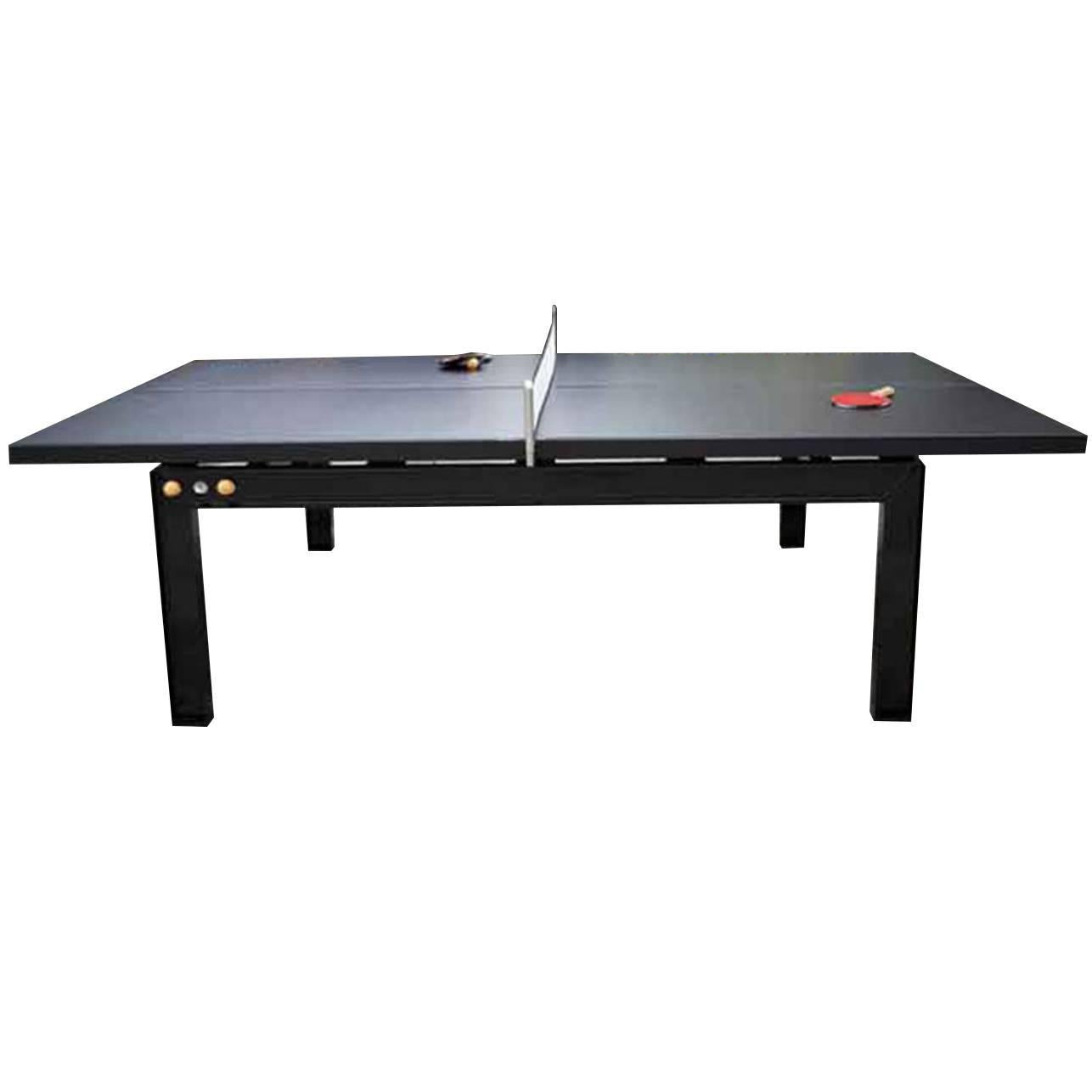 Handcrafted Contemporary Design Stainless Steel Ping Pong Table For Sale