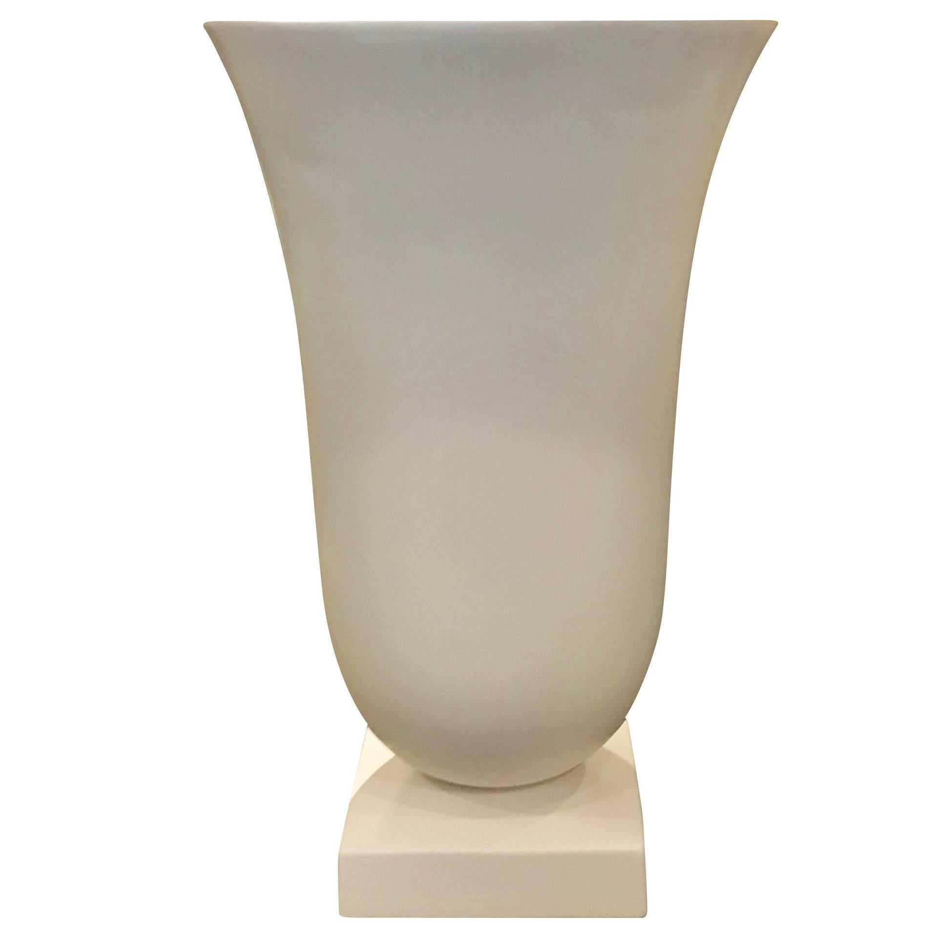 Decorative White Circled Handles Vase, France, Contemporary For Sale At Decorative White Circled Handles Vase, France, Contemporary For Sale At