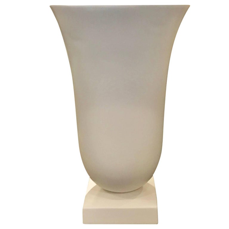 White Extra Large Tall Vase, France, Contemporary at 1stDibs