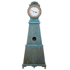 19th Century Decorative Mora Painted Swedish Longcase Clock