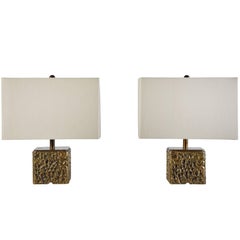 Pair of Brass Table Lamps by Luciani Frigerio
