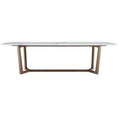 Poliform Concorde Dining Table, Four Wood Bases and Six Marble Top Options