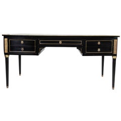 French Ebonized Brass-Mounted Bureau Plat