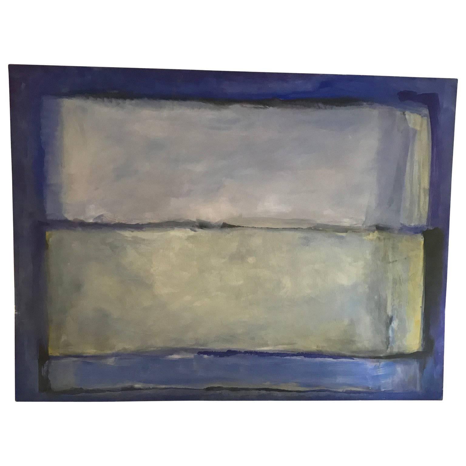 Large Blue Rothko-Style Wall Painting For Sale