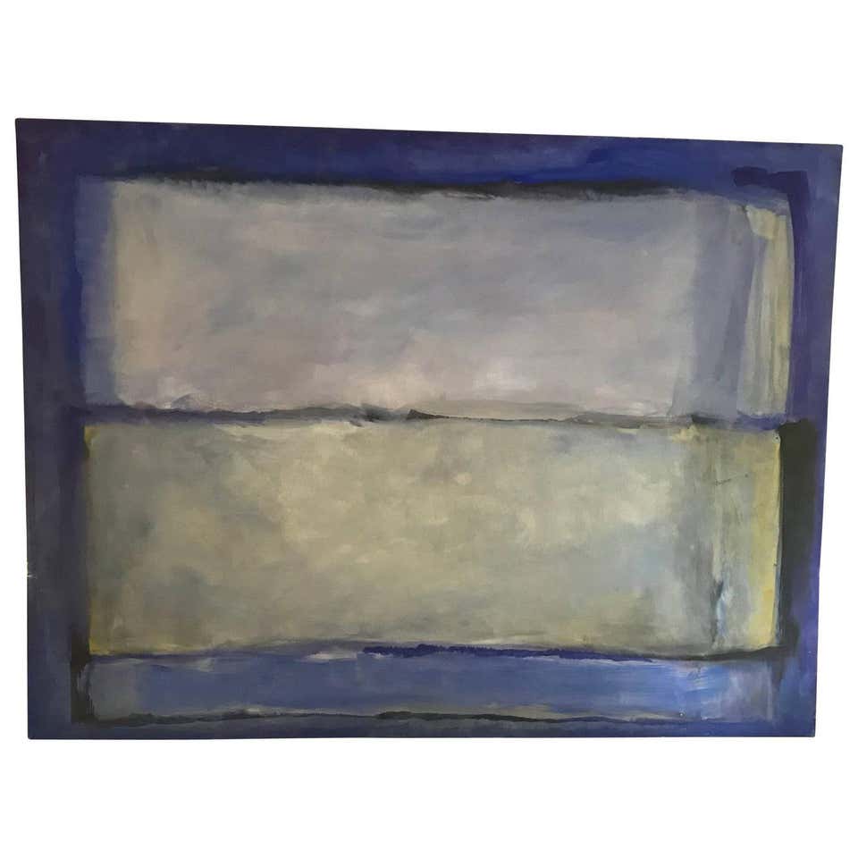 Large Blue Rothko-Style Wall Painting For Sale at 1stDibs