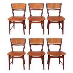 Set of Six Curvaceous Danish Modern Dining Chairs