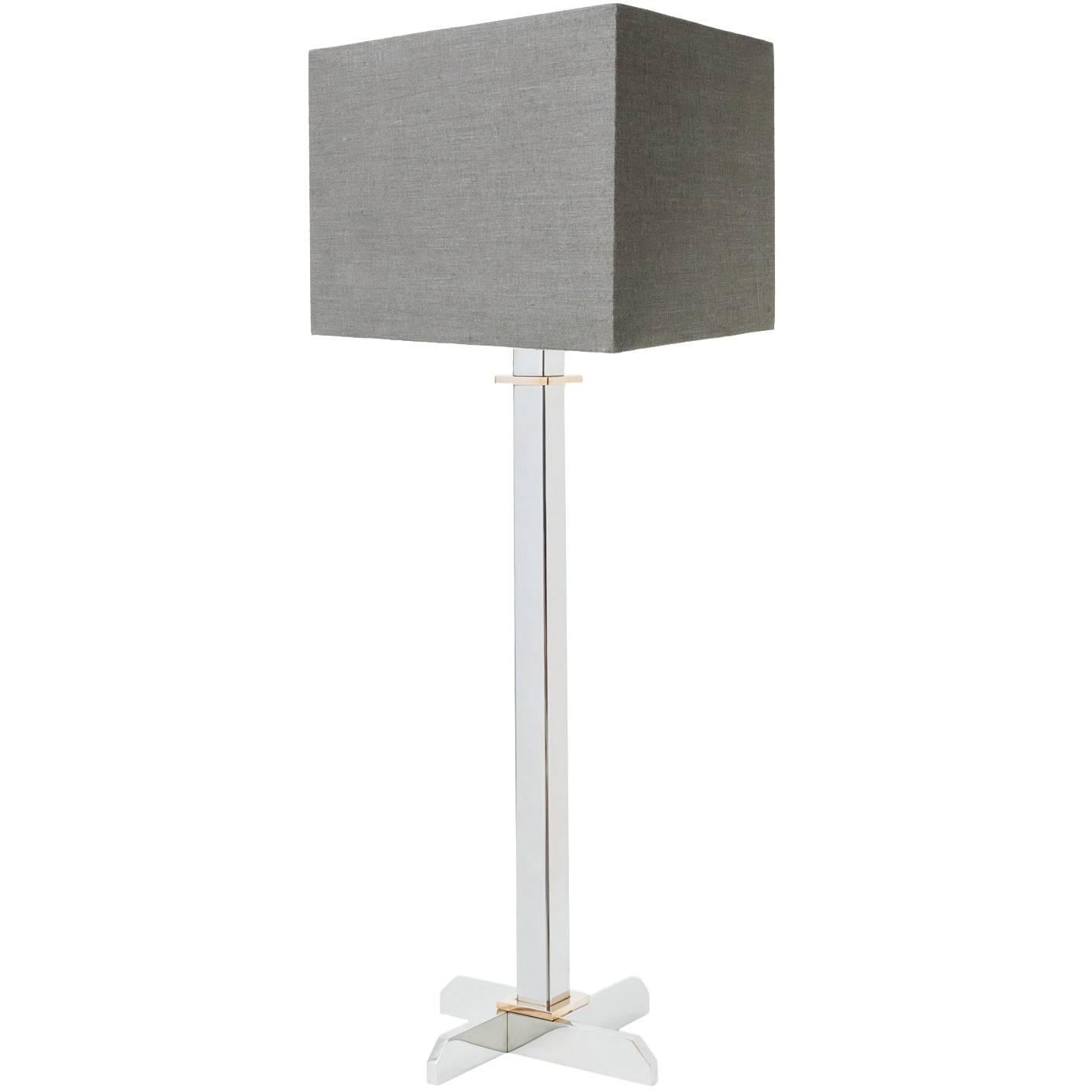 Modern Table Lamp in Stainless Steel and Bronze Details by Carbonell Design