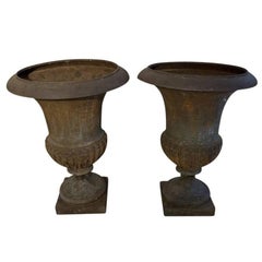 Antique French Monumental Cast Iron Urns