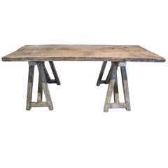 French Antique Oak Top Table