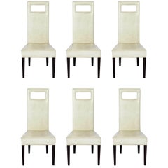Set of Six Midcentury Tall Back Dining Chairs