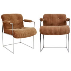 Milo Baughman Dining Armchairs, Pair, circa 1970