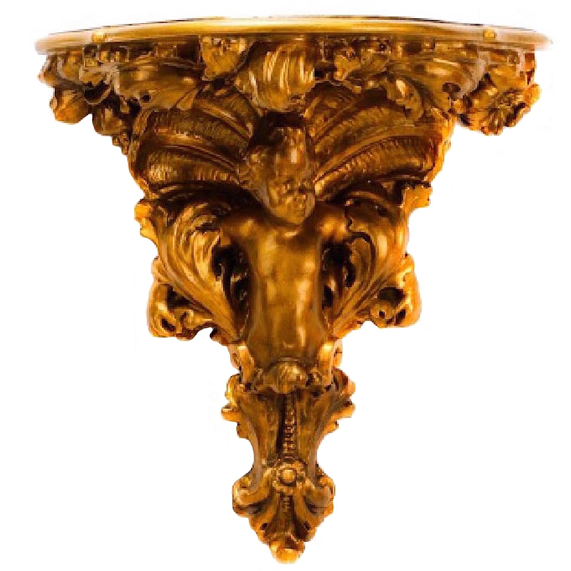 Carved Giltwood Baroque Wall Bracket For Sale