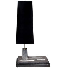 Insurgo Table Lamp Ghost Version Cast Bronze with Silver Leaf and Steel Base