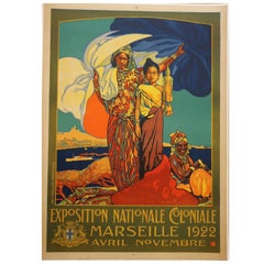 Poster for the 1922 Marseille Colonial Show by D. Dellepiane, Art Deco, France