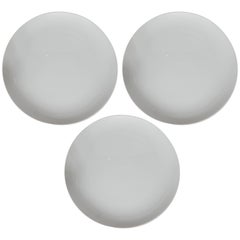Three Mid-Century Modern White Ceramic Serving Plate by Tiffany & Co.