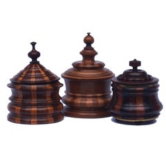 Three Dutch Treen Tobacco Jars