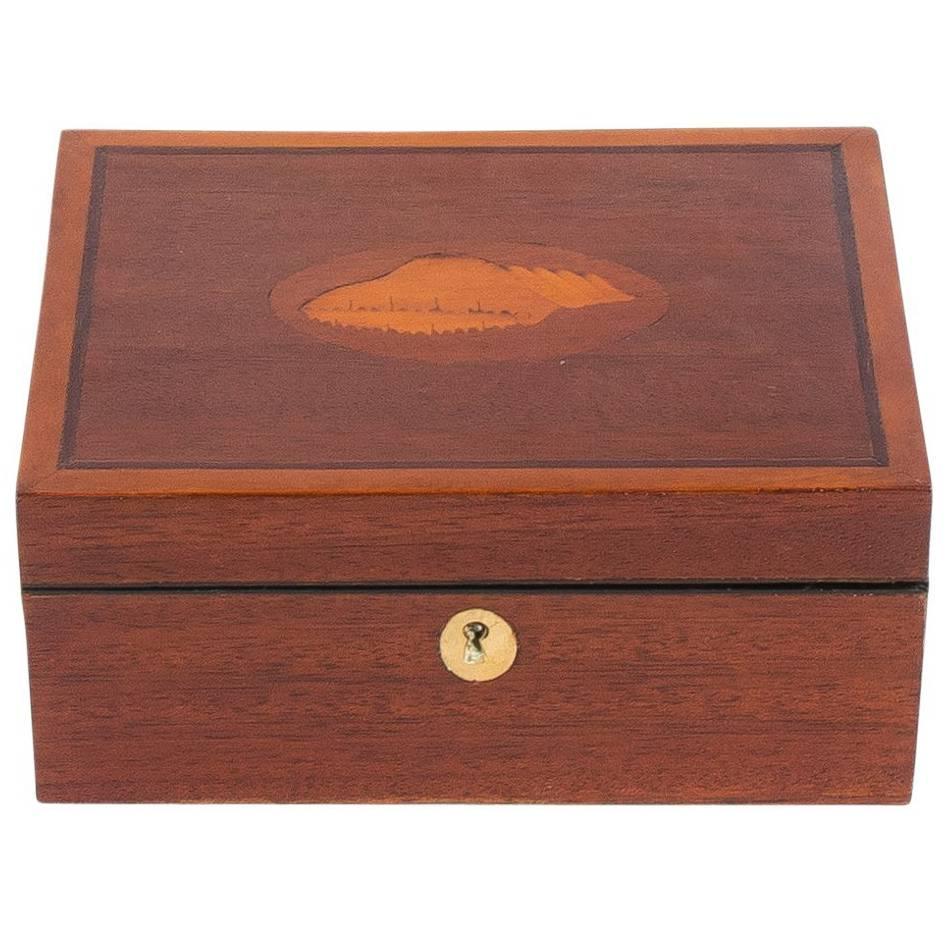 Mahogany Box with Shell Design
