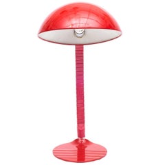 Elio Martinelli Red "Flex Calotta" Table Lamp for Martinelli Luce, Italy, 1960s