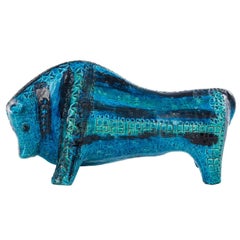 1960s Rimini Blue Ceramic Bull