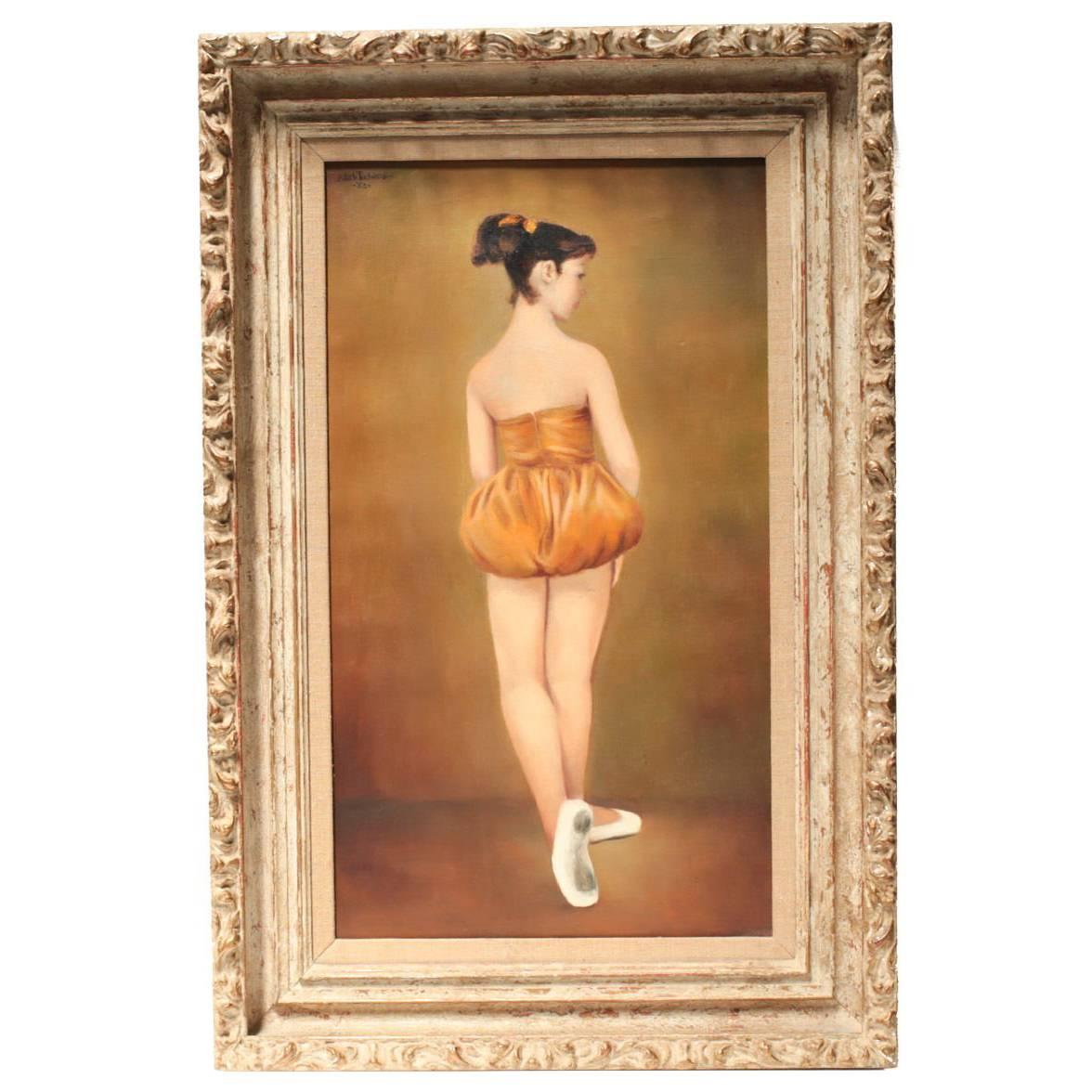 Oil on Canvas Painting of a Ballerina of Edith Tuchman For Sale