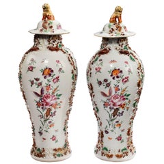 Pair of Late 19th Century Oriental Porcelain Baluster Shaped Vases