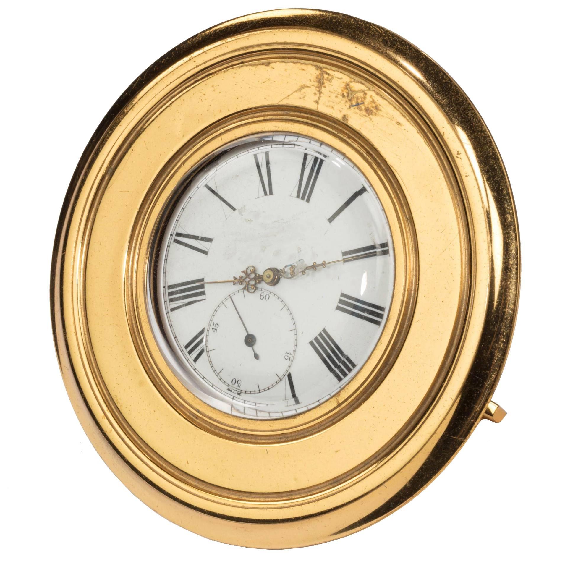 Late 19th Century Brass Table Watch or Strut Clock