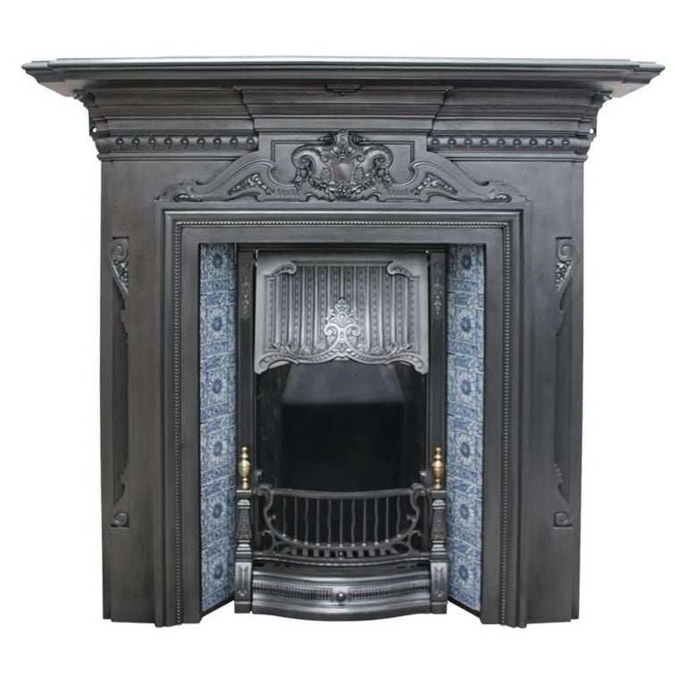 Late Victorian Reclaimed Cast Iron And Tiled Fireplace At 1stdibs