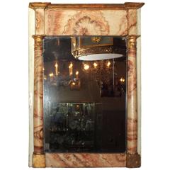 18th Century French Faux Marble Mirror 2