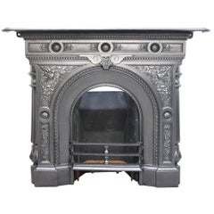 Ornate Mid-Victorian Cast Iron Combination Fireplace