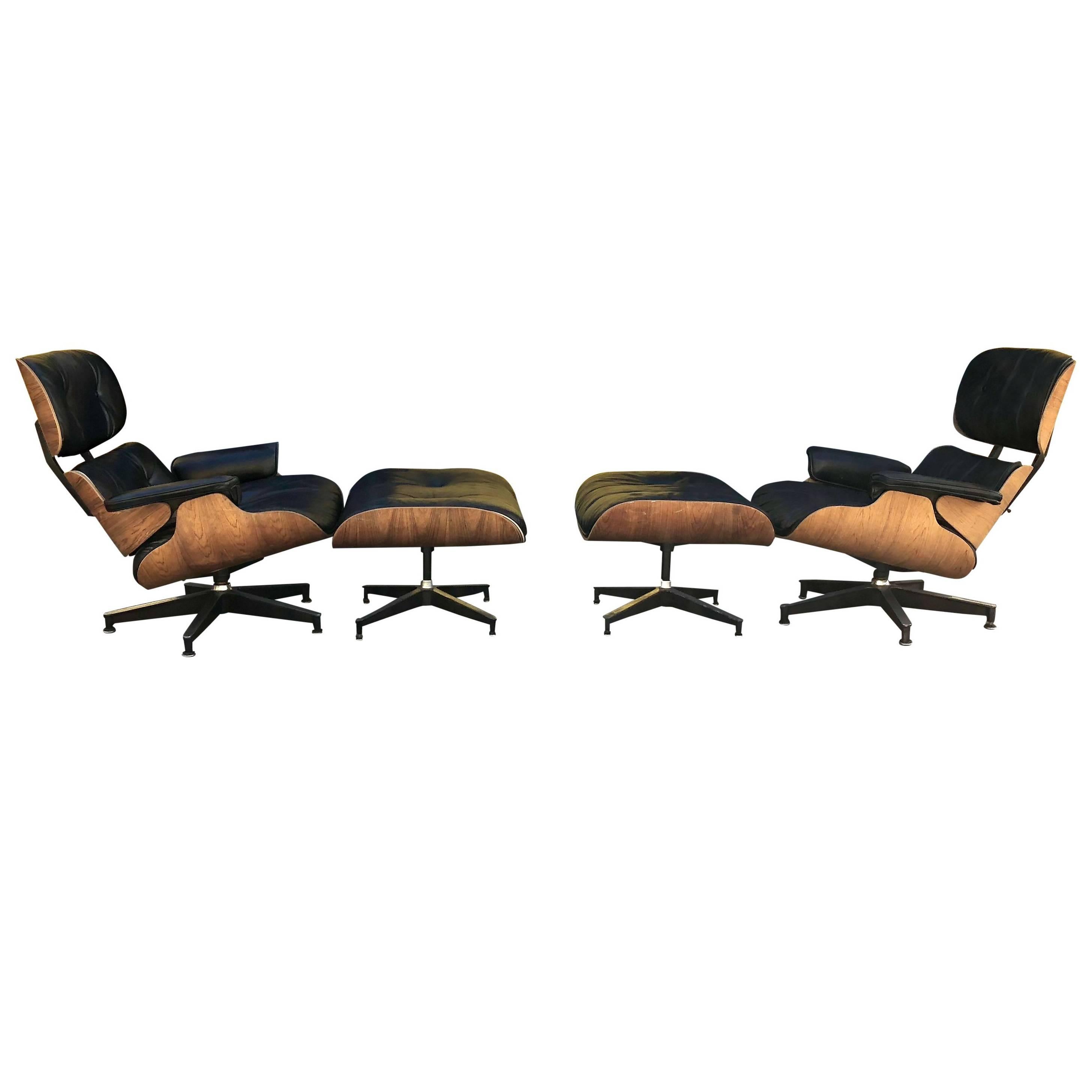 Eames for Herman Miller Lounge Chairs in Brazilian Rosewood