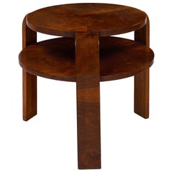 Art Deco French Walnut Gueridon