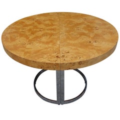 Mid-Century Dillingham Burl Wood Dining Table, style of Milo Baughman