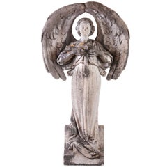 Antique Sculpture Marble, Angel for the Garden or Graveyard