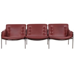 Martin Visser Red Leather Osaka Three-Sofa for Spectrum, Netherlands