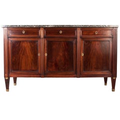 French Early 19th Century Mahogany Directoire Enfilade with Marble Top