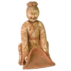 Terracotta Farmer, Han Dynasty Style Pottery Figure