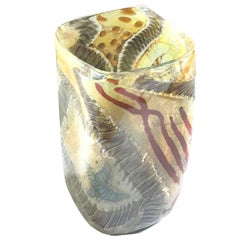 Contemporary Studio Glass Vase by Kenny Walton, Earthtones