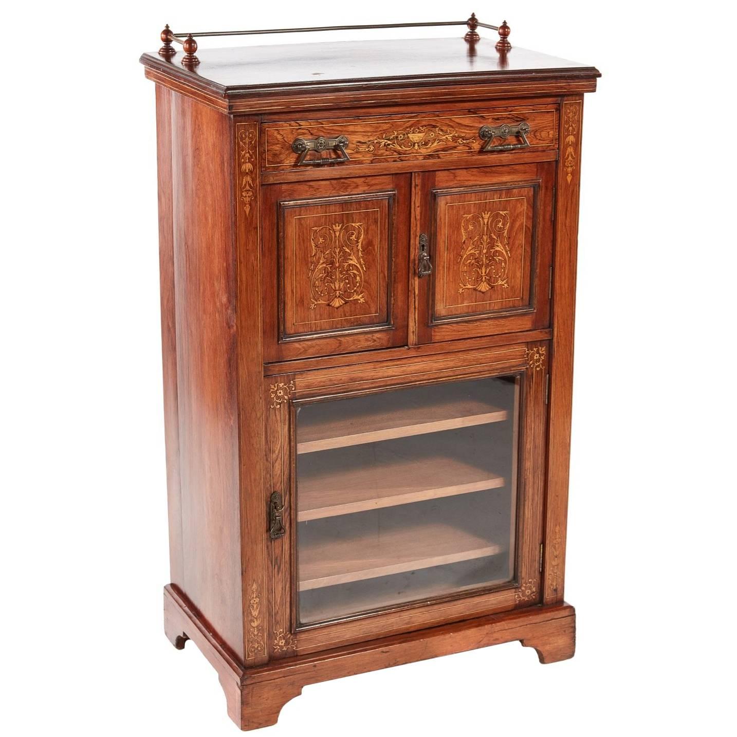Good Quality Rosewood Inlaid Music Cabinet