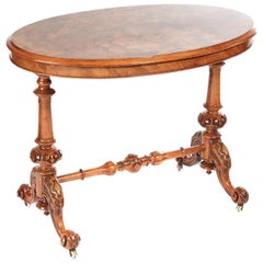 Victorian Oval Burr Walnut Centre Table