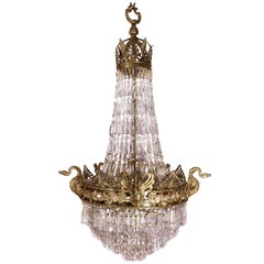 19th Century Chandelier with Swans